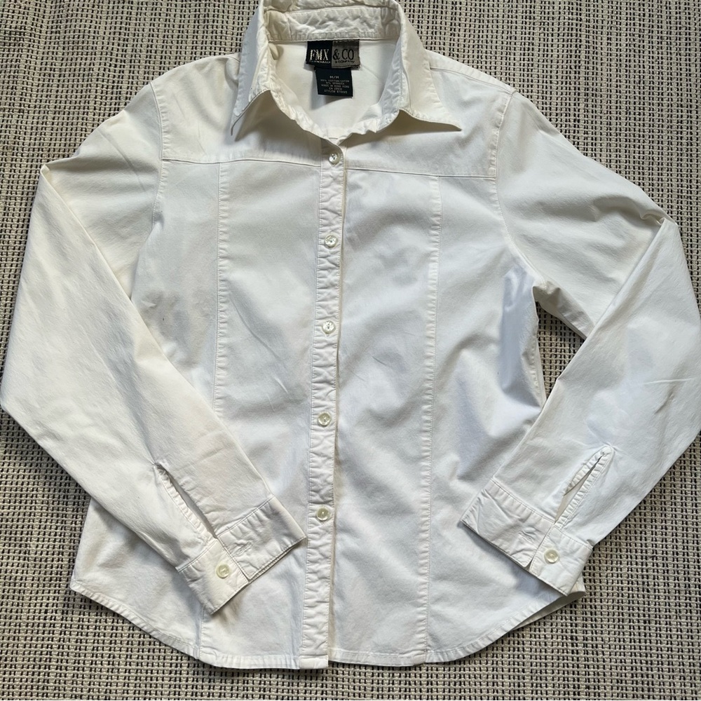 FMX & CO Women's White Button Up Top Size M